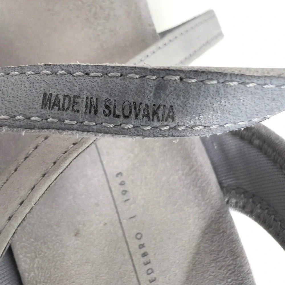 ECCO Chunky Women's Grey Leather Platform‎ Sandals Size EU 40 US 9.5